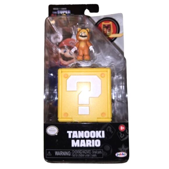 Jakks Pacific Super Mario Bros Movie Tanooki Mario 1.25" Mini Figure - Picture 1 of 2
